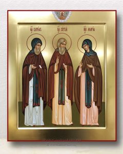 Икона «Кирилл, Мария и Сергий Радонежские, преподобные» Черкесск